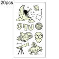 20 PCS Cartoon Spaceship Luminous Children Tattoo Stickers(Y-012)