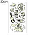 20 PCS Cartoon Spaceship Luminous Children Tattoo Stickers(Y-018)