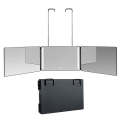Three-Sided Mirror With LED Light Retractable Hanging Three-Fold Mirror(Black)