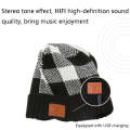 M3-BL Bluetooth LED Music Headset Hat Lady Warm Night Lighting Hat(Black Red)