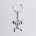 3 PCS Creative Metal Sport Shape Keychain Bag Pendant Small Gift, Style:Weight Lifting(Bright Nic...
