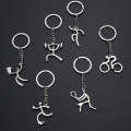 3 PCS Creative Metal Sport Shape Keychain Bag Pendant Small Gift, Style:Weight Lifting(Bright Nic...