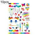 10 PCS Waterproof Disposable Camouflage Tattoo Stickers Face Stickers(LC-033)