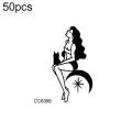 50 PCS Bad Girl Waterproof Dark Tattoo Stickers(CC6366)