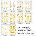10 PCS Hot Stamping Waterproof Music Festival Face Tattoo Sticker(VS-002)