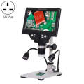 G1200D 7 Inch LCD Screen 1200X Portable Electronic Digital Desktop Stand Microscope(UK Plug Witho...