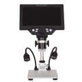 G1200D 7 Inch LCD Screen 1200X Portable Electronic Digital Desktop Stand Microscope(US Plug With ...