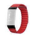 18mm Magnetic Leather Watch Band For Fitbit Charge 4 / 3, Size S (Gemstone Red)
