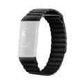 18mm Magnetic Leather Watch Band For Fitbit Charge 4 / 3, Size L (Classic Black)