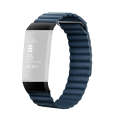 18mm Magnetic Leather Watch Band For Fitbit Charge 4 / 3, Size L (Midnight Blue)