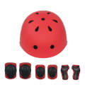7 In 1 Children Roller Skating Protective Gear Set, Size: S(Red)