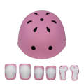 7 In 1 Children Roller Skating Protective Gear Set, Size: M(Pink)