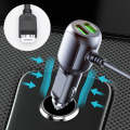 JY-1904 Car Charger Fast Charging Step-Down Line Android Micro USB Straight(Double Drive)