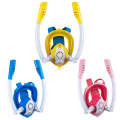 Kids Double Tube Full Dry Silicone Diving  Snorkeling Mask Swimming Glasses, Size: XS(White Blue)