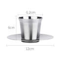 304 Stainless Steel Coffee Capsule Cup Double Insulation Coffee Cup, Style: Small Coffee Cup+Dish
