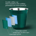 304 Stainless Steel Coffee Capsule Cup Double Insulation Coffee Cup, Style: Large Coffee Cup+Dish