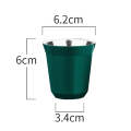 304 Stainless Steel Coffee Capsule Cup Double Insulation Coffee Cup, Style: Small Green
