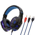 Soyto SY830 Computer Games Luminous Wired Headset, Color: For PC (Black Blue)