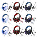 Soyto SY830 Computer Games Luminous Wired Headset, Color: For PC (White Blue)