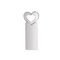 Zshqu2 Heart-Shaped USB 2.0 High Speed Metal USB Flash Drives, Capacity: 16 GB(White)