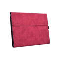 13 inch Leather Tablet Protective Case For Microsoft Surface Pro X, Color: Rose Red + Power Bag