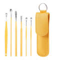 6 In 1 Stainless Steel Spring Spiral Portable Ear Pick, Specification: Yellow