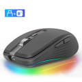 Fmouse M303 2400DPI Bluetooth&2.4G Dual Modes Rechargeable RGB Mouse(Gray)