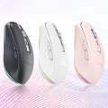 Fmouse M303 2400DPI Bluetooth&2.4G Dual Modes Rechargeable RGB Mouse(White)