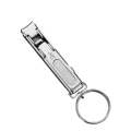 Stainless Steel Folding Nail Clippers with Keychain(Silver)