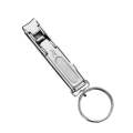 Stainless Steel Folding Nail Clippers with Keychain(Silver)