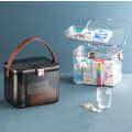 AA329 Double Layer Transparent Home Medicine Box Large Capacity Medicine Box(White)