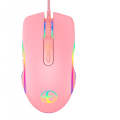 E32  7 Keys 3200 DPI Pink Girls RGB Glowing Wired Mouse Gaming Mouse, Interface:  USB