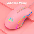 E32  7 Keys 3200 DPI Pink Girls RGB Glowing Wired Mouse Gaming Mouse, Interface:  USB