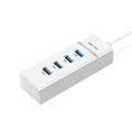 4 X USB 2.0 Ports HUB Converter, Cable Length: 15cm,Style With Light Bar White