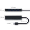 4 X USB 2.0 Ports HUB Converter, Cable Length: 15cm,Style With Light Bar White