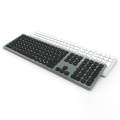 K9500 110 Keys 2.4G+Bluetooth Dual Mode Mute Office Wireless Keyboard(Silver White)
