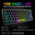 ZIYOU LANG K61 62 Keys RGB Lighting Mini Gaming Wired Keyboard, Cable Length:1.5m(White)
