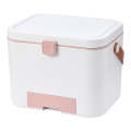 Portable Layered Compartment Medicine Box With Lock(Pink)