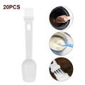 20 PCS Coffee Bean Grinder Spoon Grinder Cleaning Brush With Scale(White Handle White Hair)