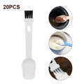 20 PCS Coffee Bean Grinder Spoon Grinder Cleaning Brush With Scale(White Handle Black Hair)