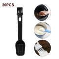 20 PCS Coffee Bean Grinder Spoon Grinder Cleaning Brush With Scale(Black Handle Black Hair)