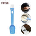 20 PCS Coffee Bean Grinder Spoon Grinder Cleaning Brush With Scale(Blue Handle White Hair)