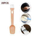 20 PCS Coffee Bean Grinder Spoon Grinder Cleaning Brush With Scale(Pink Handle White Hair)