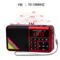 Bluetooth Card Radio Digital FM Player, Specifications: Y-509FM (No Solar Panel)(Red)