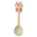 Cartoon Tableware Ceramic Coffee Cup Hanging Spoon(Pink Pig)