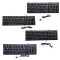 108 Keys Computer USB Wired Keyboard, Cable Length: 1.5m(Russian)