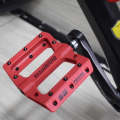 FMFXTR Mountain Bicycle Pedal Nylon Fiber Bearing Non-Slip Pedal(SG-12B Red)
