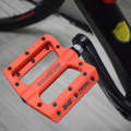 FMFXTR Mountain Bicycle Pedal Nylon Fiber Bearing Non-Slip Pedal(SG-12B Orange)