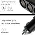 2 PCS Dual USB + Type-C / USB-C 3 Hole Cigarette Lighter Car Charger, Style: Standar Version(Black)