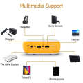 A10 480x360 Pixel Projector Support 1080P Projector ,Style: Basic Model White Yellow (UK Plug)